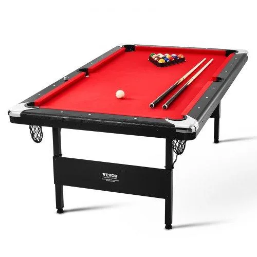 VEVOR VEVOR VP79 7 ft Pool Table Black Red Cloth — product photo