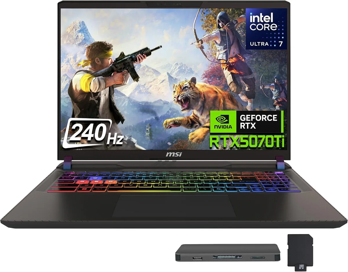 MSI MSI Vector 16 HX AI 16" QHD+ 240Hz Gaming Laptop, Core Ultra 7 255HX, RTX 5070 Ti, 32GB DDR5 — product photo