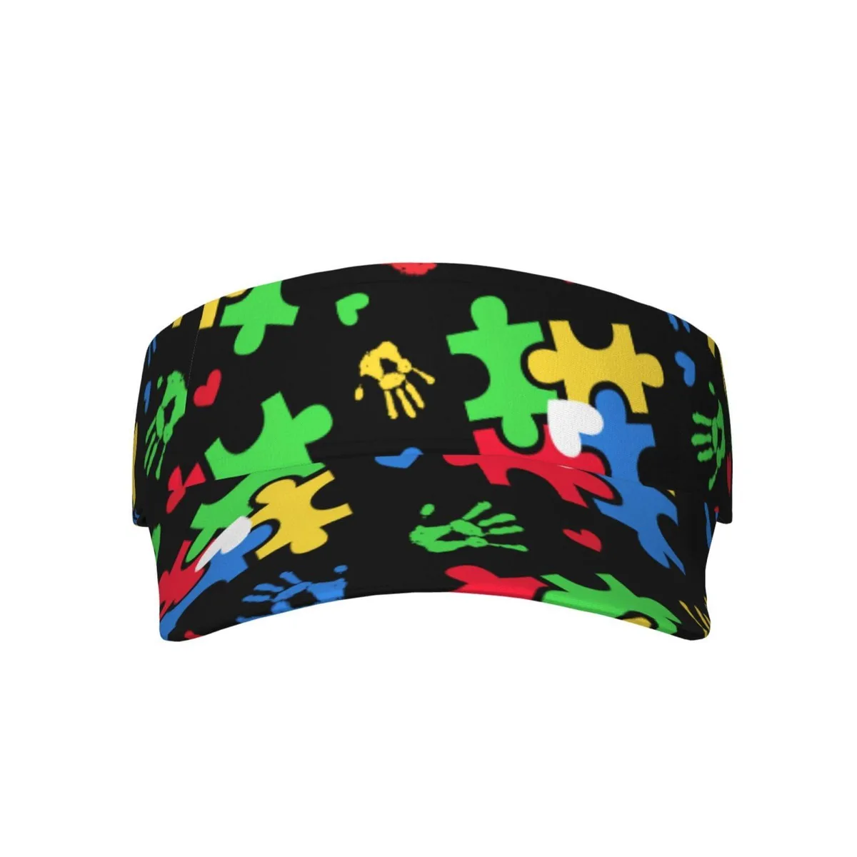  Autism Awareness Sunscreen Visor Hat Black-48 Black One Size 21-25in — product photo