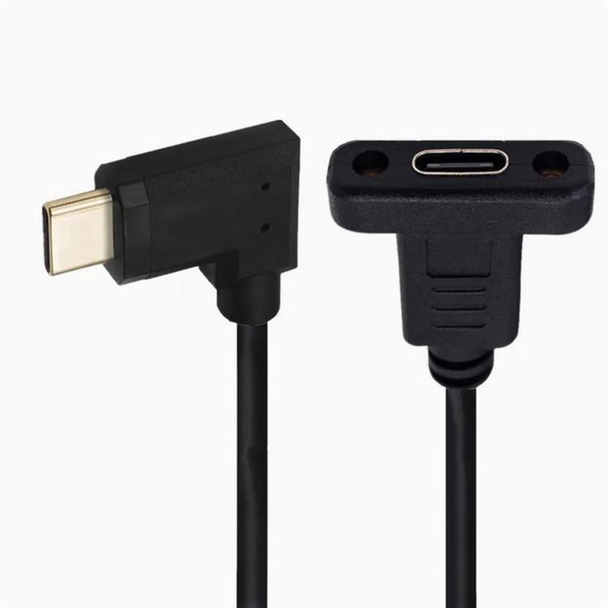 Aomoproing Aomoproing USB 3.1 Type-C Male to Female Extension Cable 10Gbps 1m 90-degree elbow — product photo