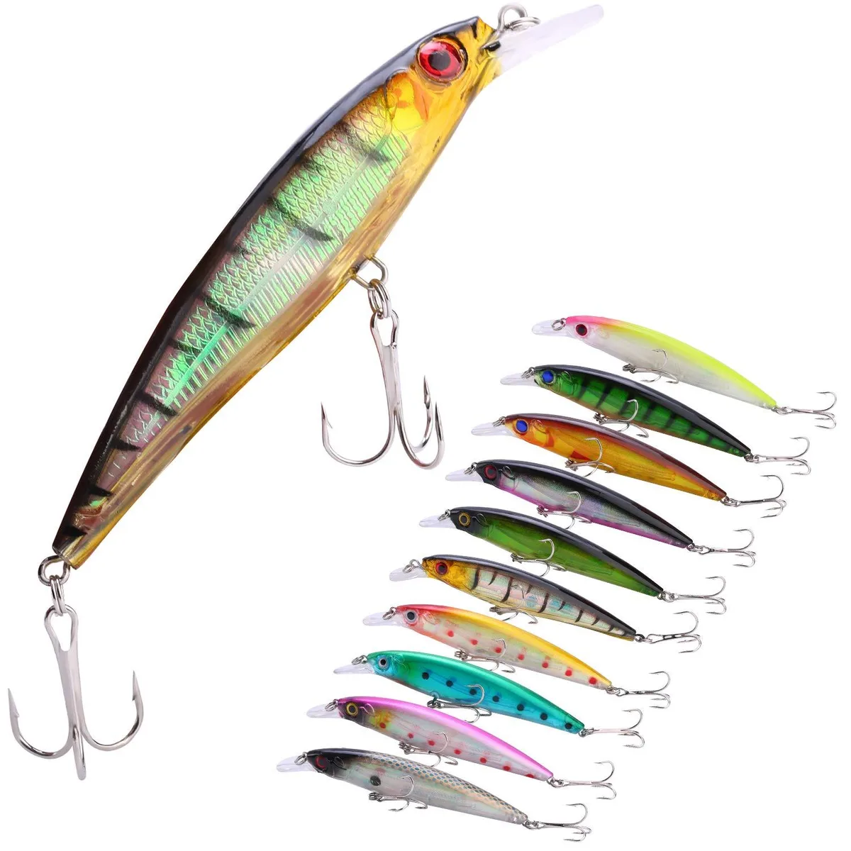 Sougayilang Minnow Crankbait Swimbait Set 10Pcs — product photo