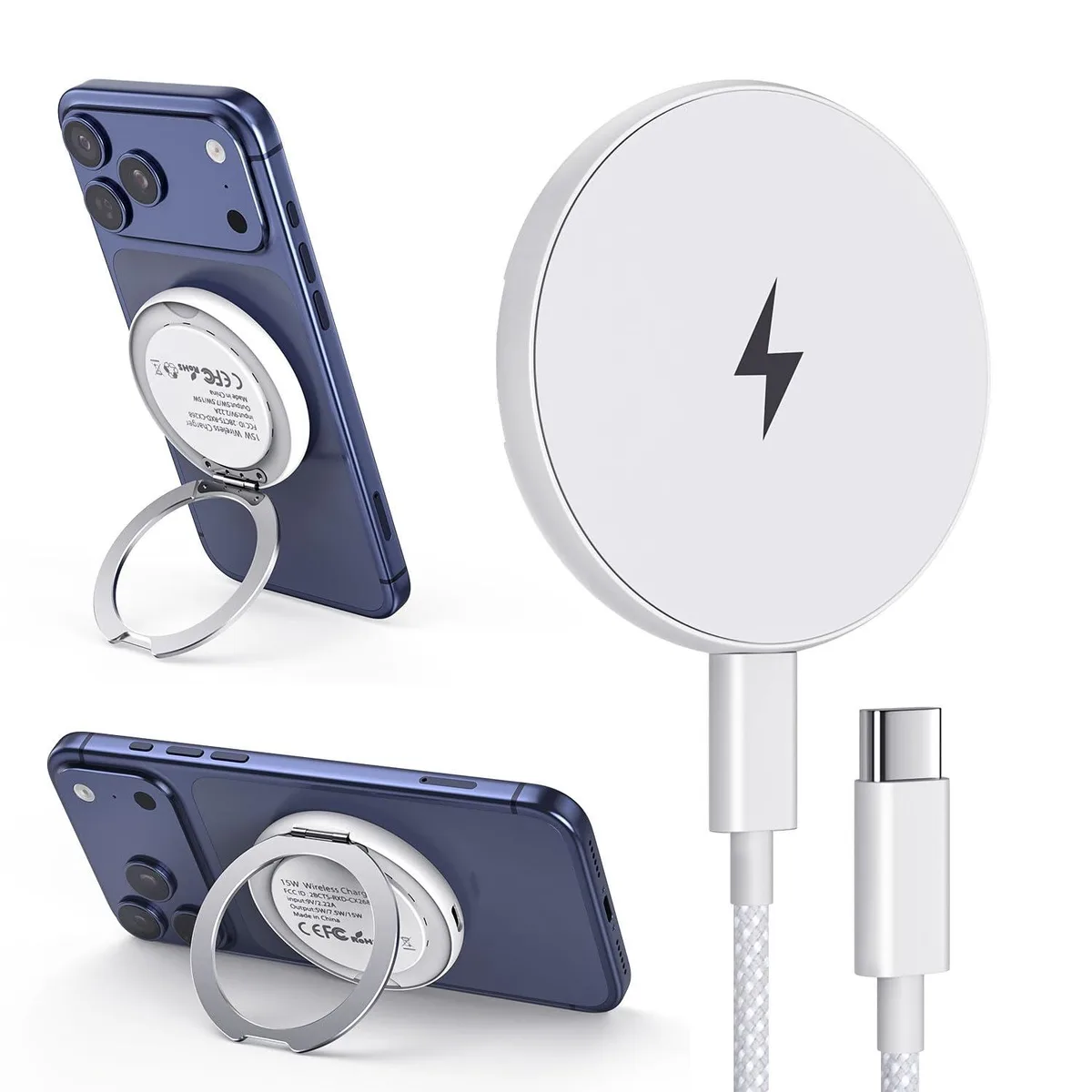  Getop 28CTS-RXD-CX268 MagSafe Wireless Charger Pad &amp; Stand for iPhone 12-17 with 6.6Ft USB-C Cable — product photo