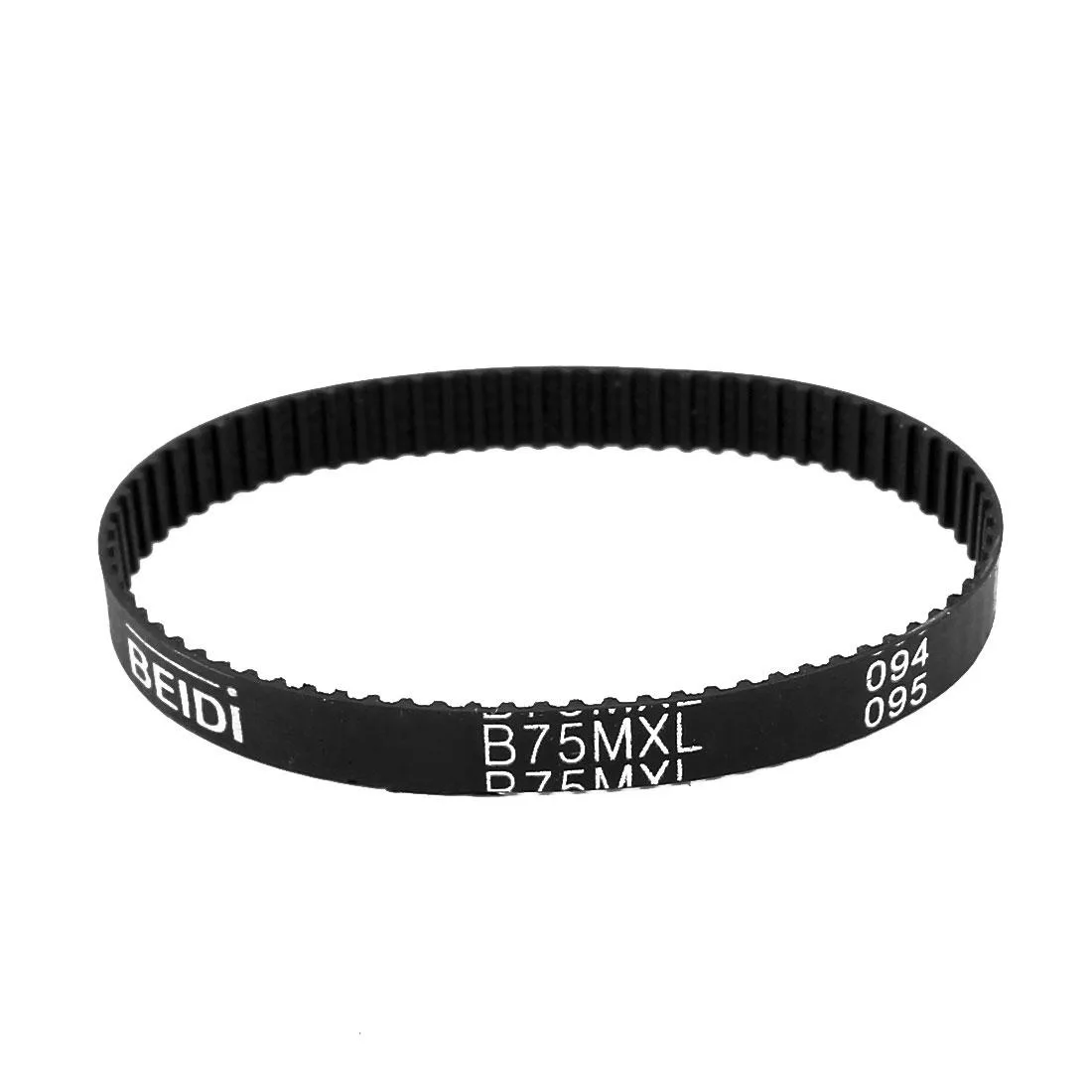 Black rubber timing belt, 75 teeth, 152 mm loop