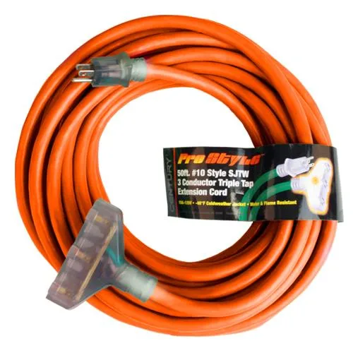 CENTURY CENTURY 50' 12/3 SJTW Triple Tap Extension Cord — product photo