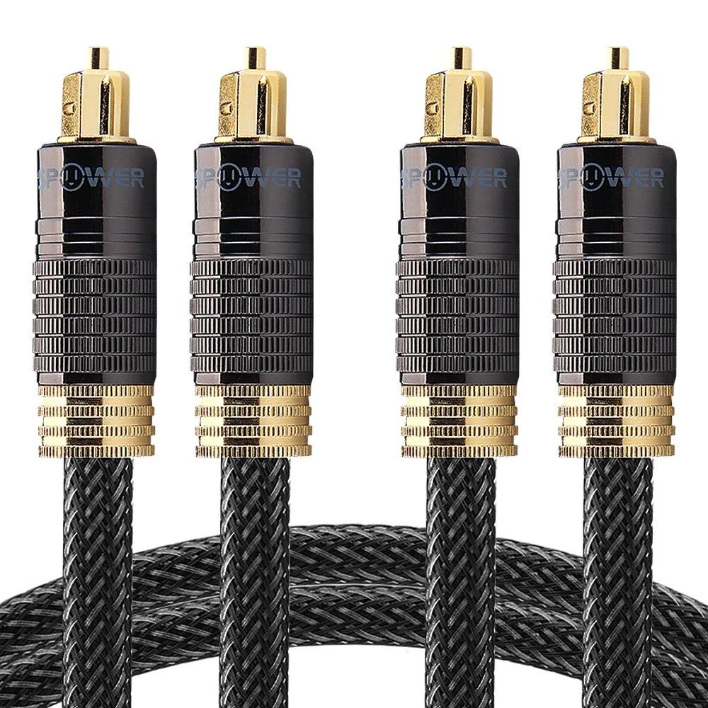 FosPower FosPower 6FT toslink digital optical audio cable 3 feet 2 pack — product photo