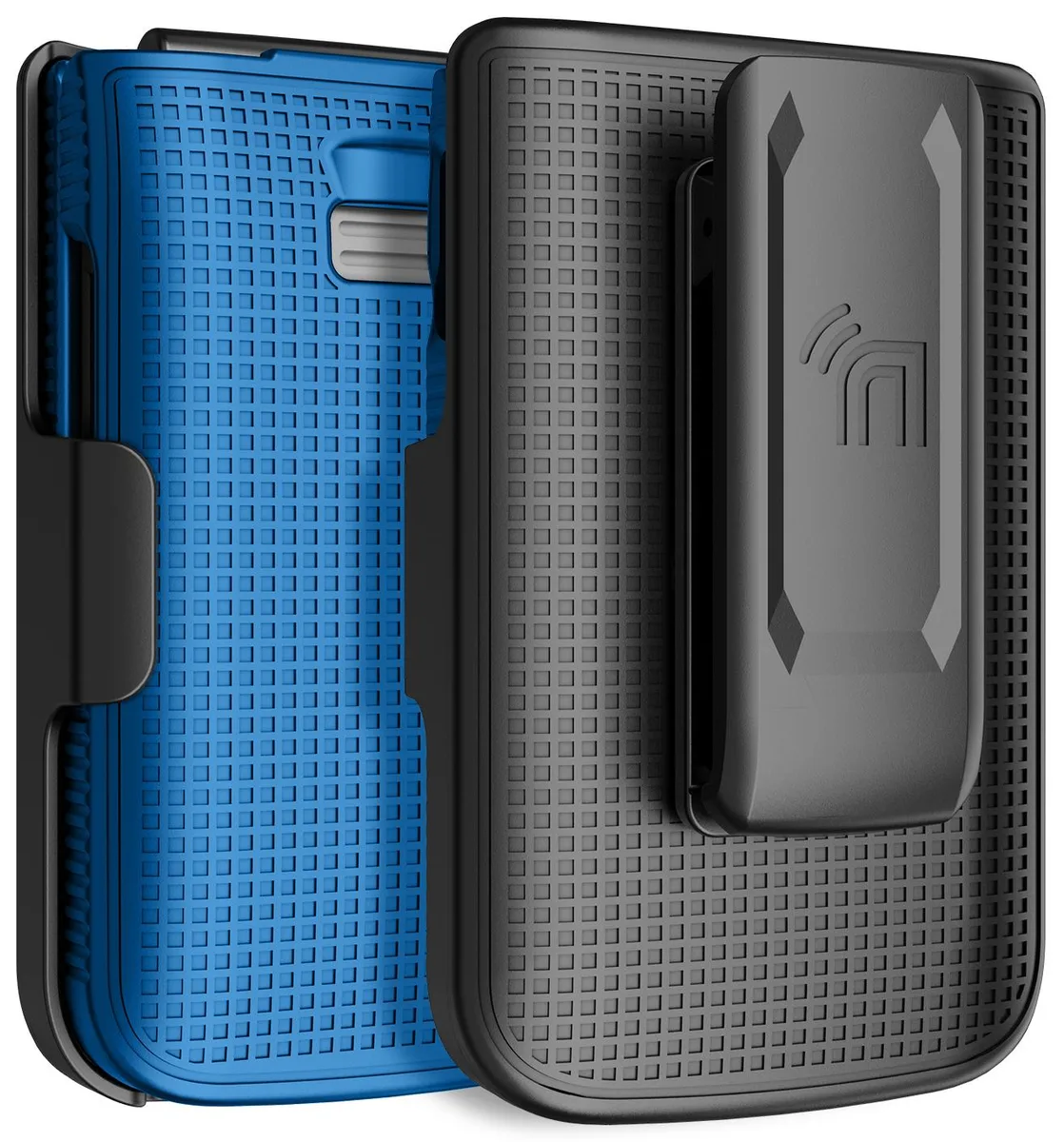 Nakedcellphone Nakedcellphone Grid Case + Belt Clip Holster Combo for TCL Flip 3 (T435, 2024) - Cobalt Blue — product photo