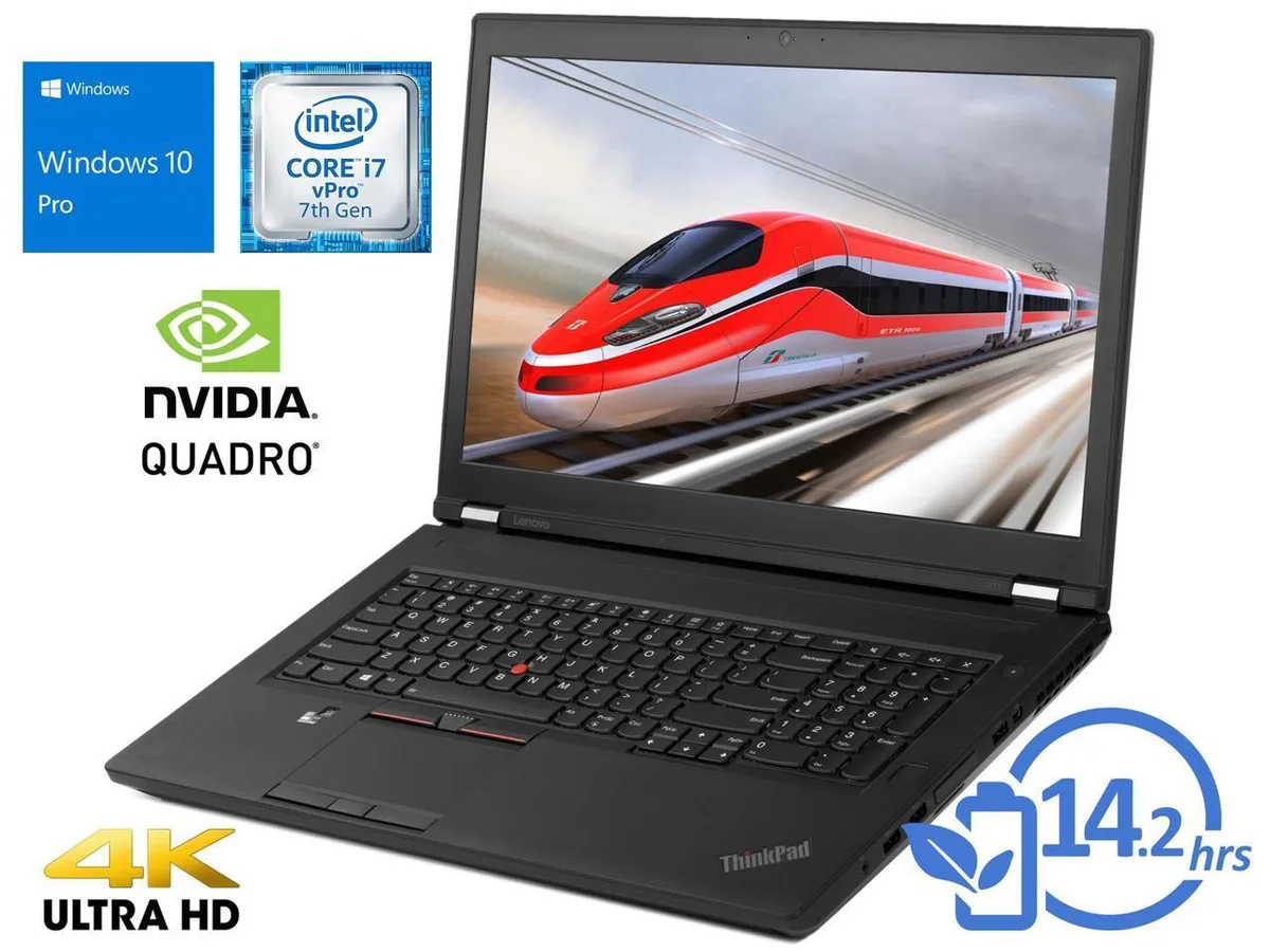 Lenovo Lenovo ThinkPad P71 laptop 17.3" FHD i7-7820HQ 8GB 256GB NVMe Quadro M620 — product photo