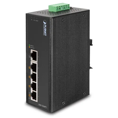 PLANET PLANET ISW-504PT 5-Port 10/100 PoE Industrial Network Switch — product photo