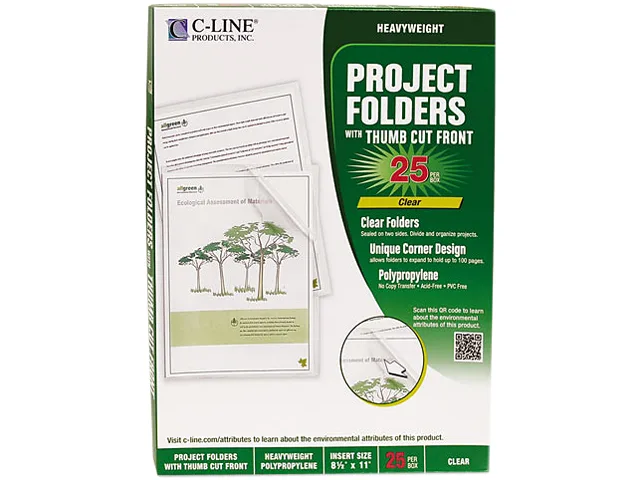 C-Line C-Line 62627 Clear File Folder Box of 25 — product photo