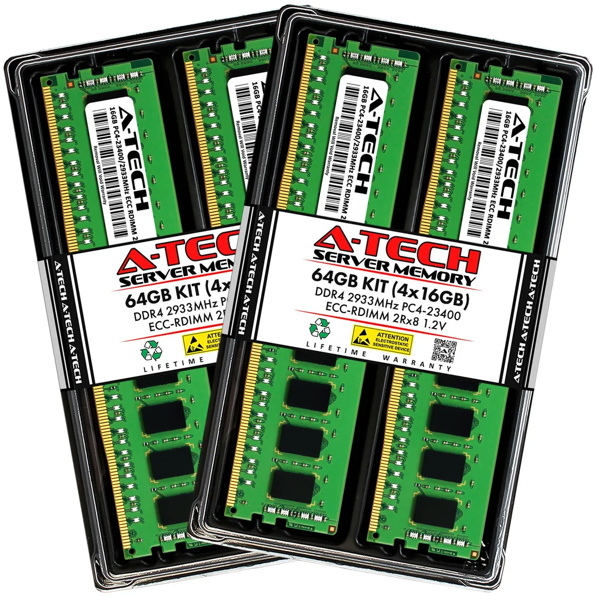 A-Tech A-Tech 64GB (4x16GB) DDR4 2933 ECC RDIMM Mac Pro 2019 memory upgrade — product photo