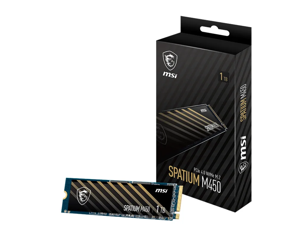 MSI MSI SPATIUM M450 1TB M.2 2280 PCIe 4.0 x4 NVMe internal SSD SM450N1TBV1 — product photo