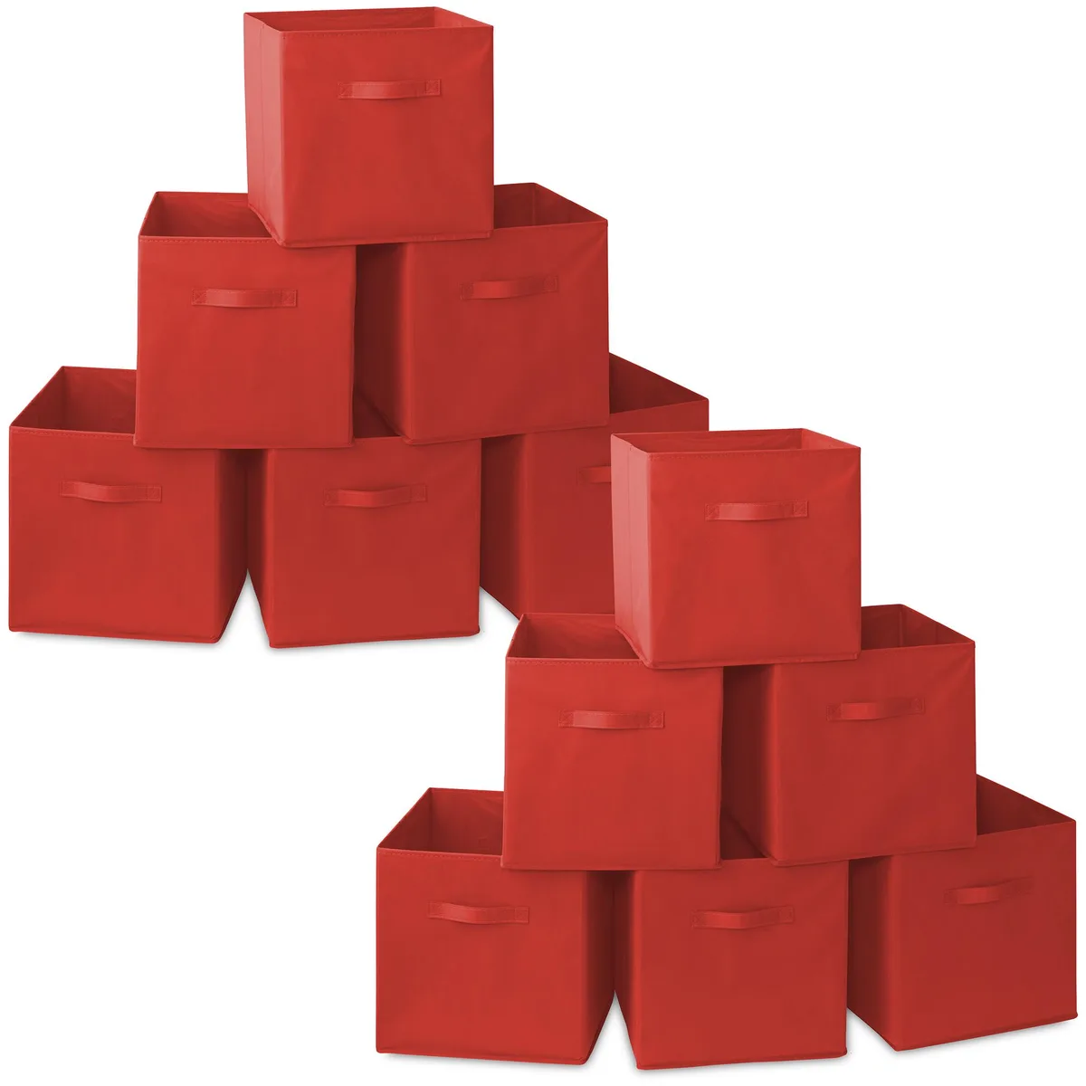 Casafield Casafield Set of 12 Collapsible Fabric Cube Storage Bins, Red, 13 — product photo