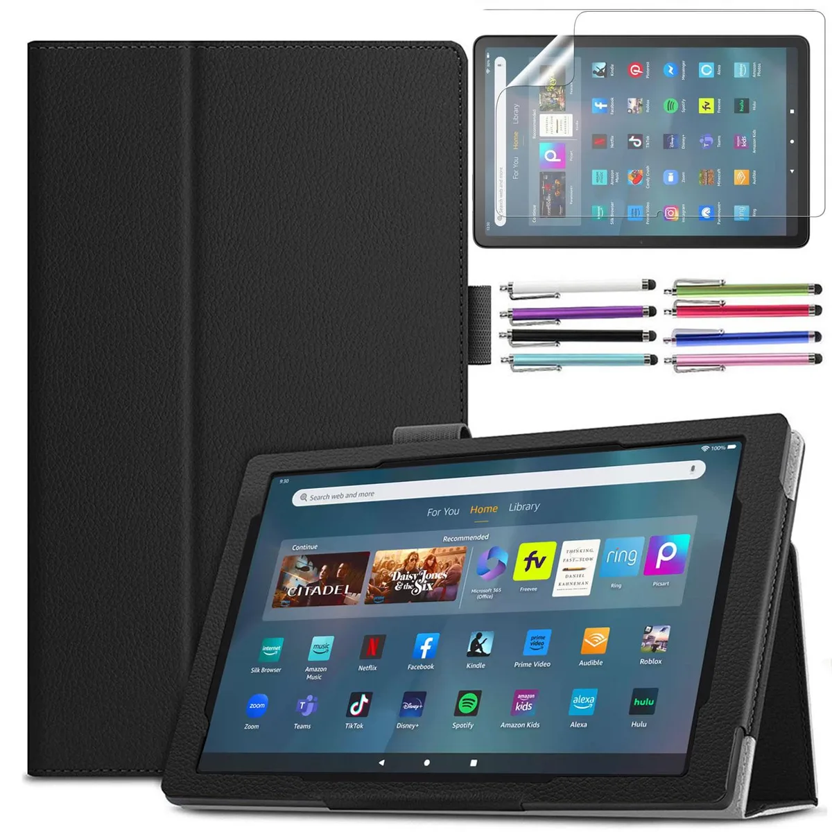 anicestore anicestore Case for Amazon Fire Max 11 (13th Gen, 2023) Black with Screen Protector &amp; Stylus — product photo