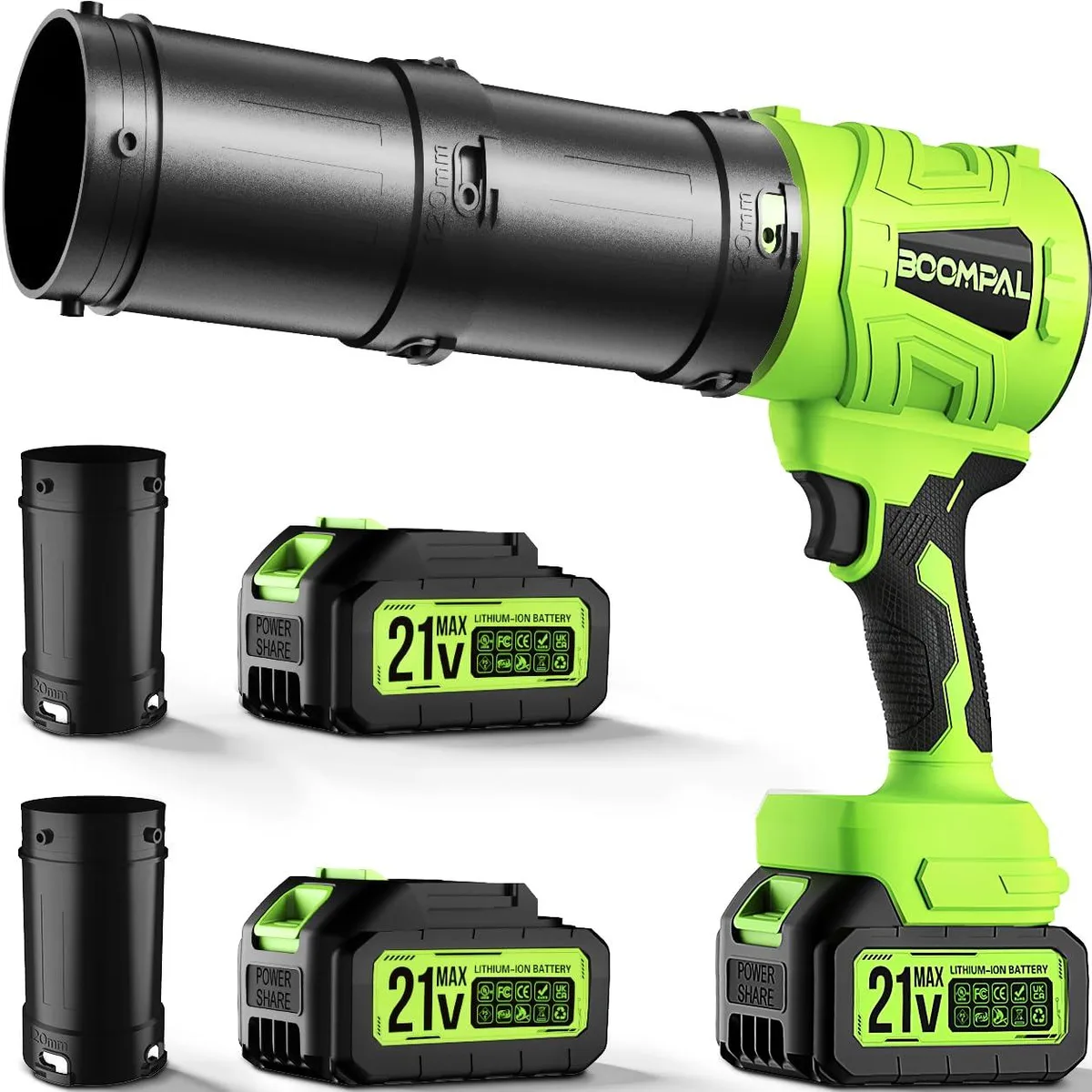 BOOMPAL Cordless Leaf Blower 20V 2.4 lbs 150 MPH 11-inch 2-pack — product photo
