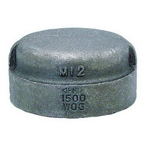 Anvil Anvil 0318901303 1/2" malleable iron cap, Class 300, FNPT, 2000 psi at 150°F, 300 psi steam at 550°F — product photo