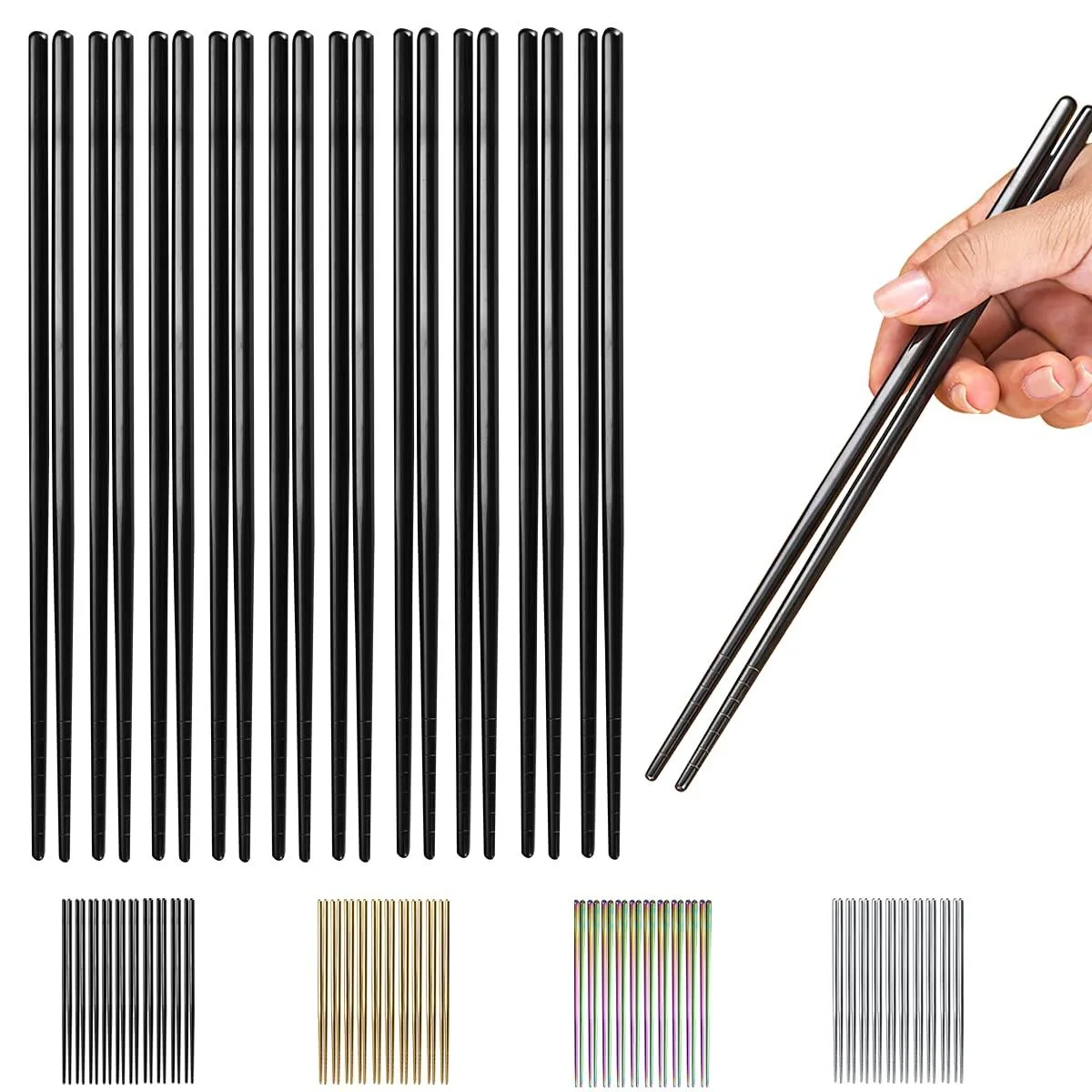  OXO HOMQUEN chopsticks-B 10 pairs 8.9 inch black — product photo