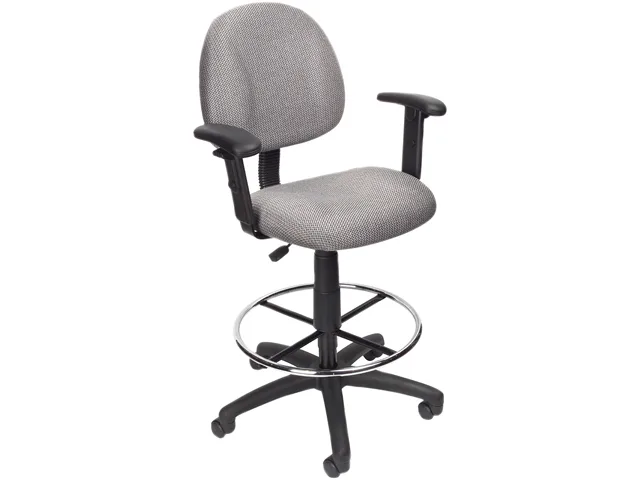 BOSS Office Products BOSS Office Products B1616-GY Grey Drafting Stool 27" Base 20" Foot Ring — product photo