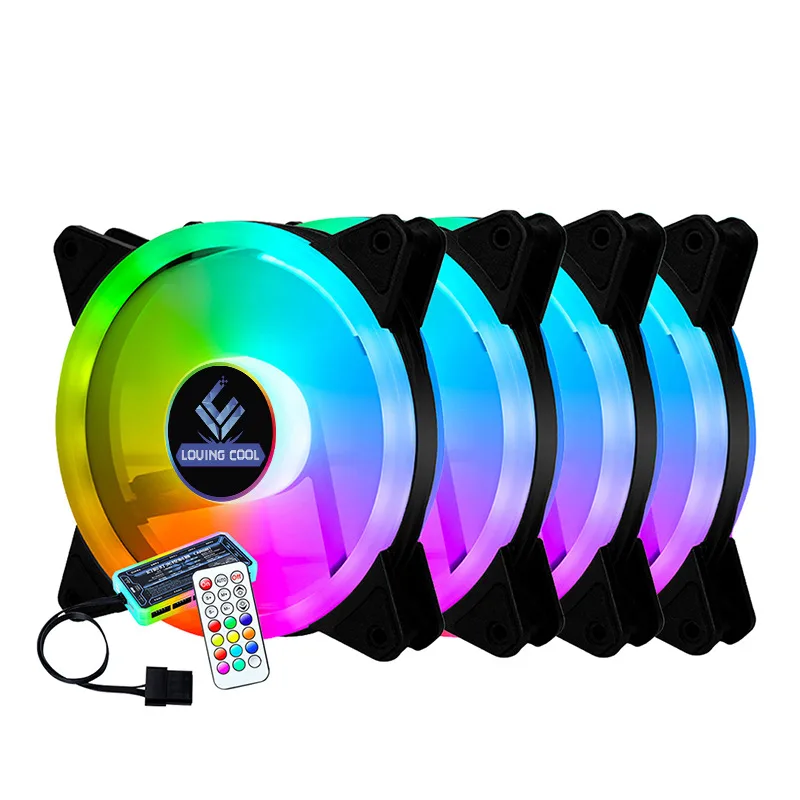 IHDAPP IHDAPP 4 Pack 120mm RGB Case Fans 1200RPM with Remote Controller — product photo