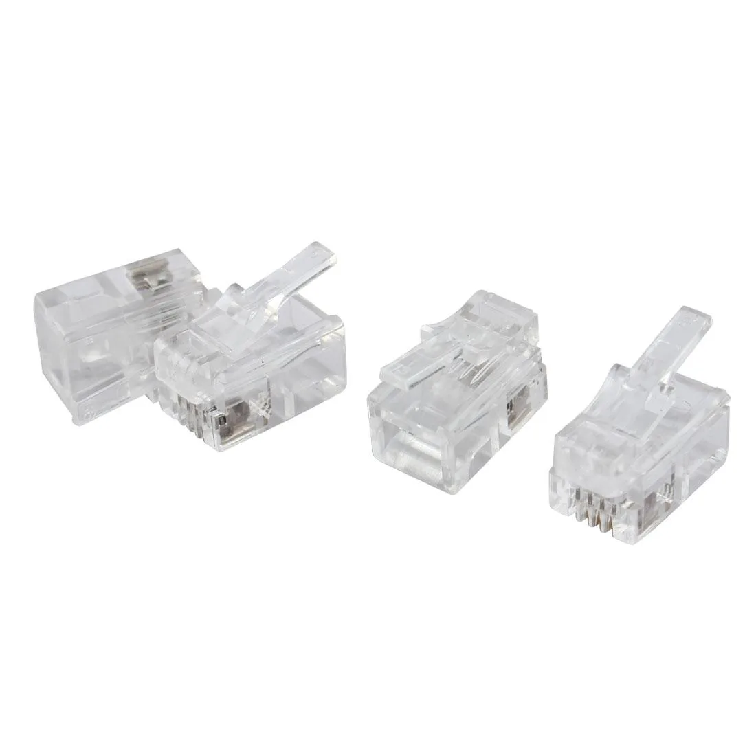 Unique-Bargains Unique-Bargains 4 Pcs 4 Pin Male RJ10 Jack Phone Handset Cord Connector telephone accessory — product photo