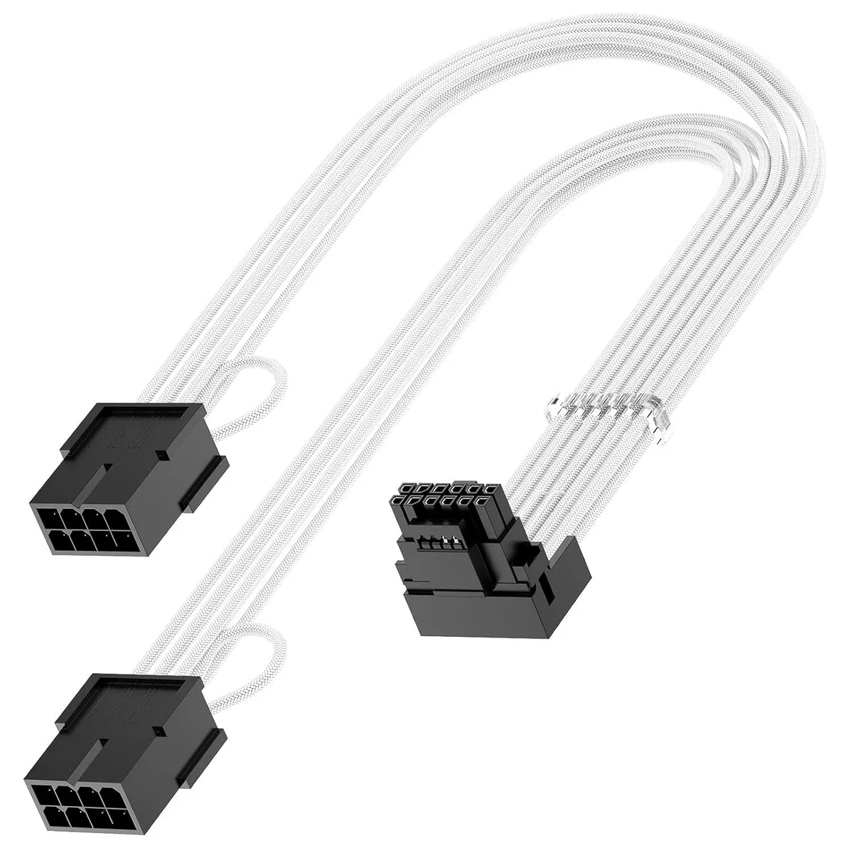 PISKEKAT PISKEKAT 16Pin 12VHPWR 90 Degree Extension Cable 13 inch White — product photo