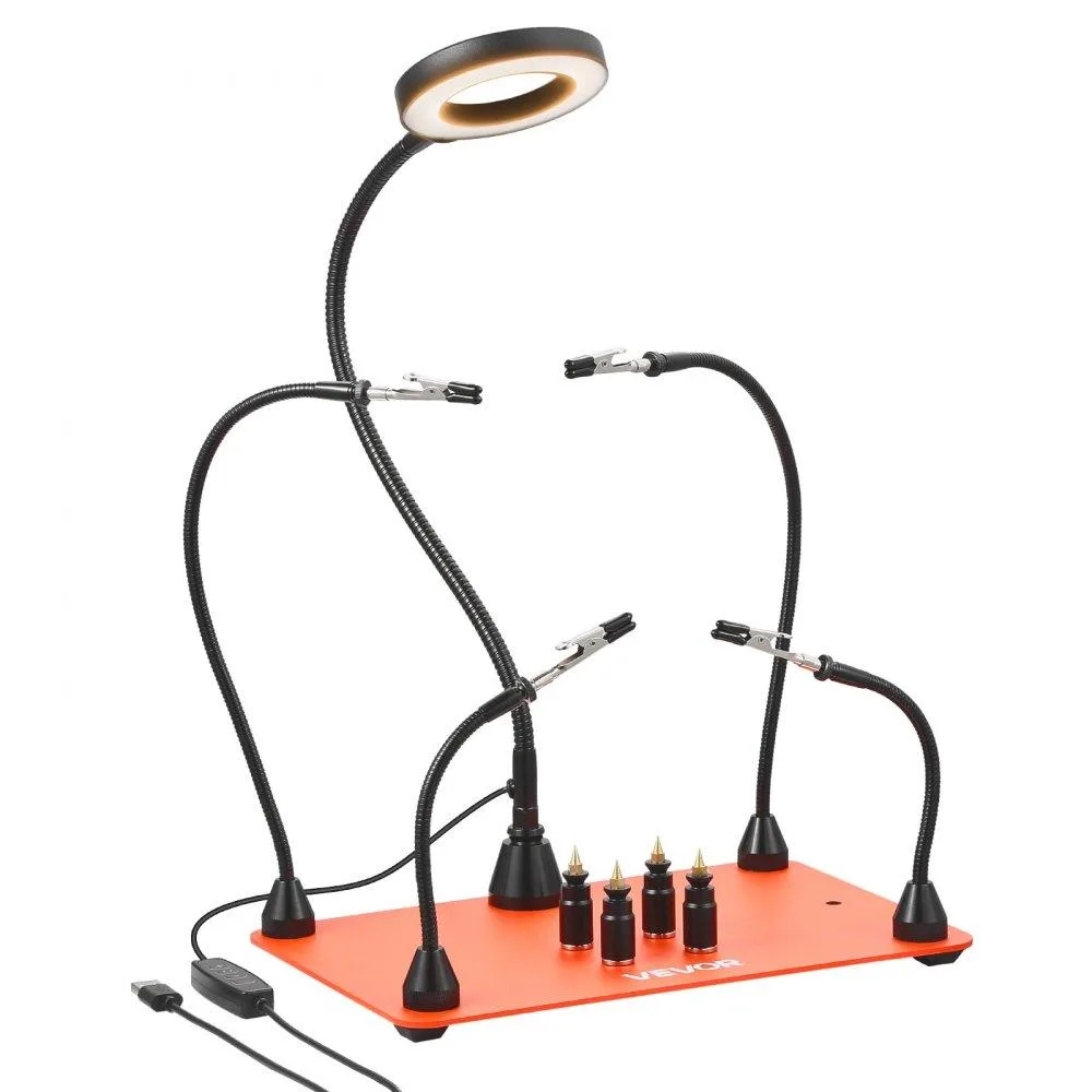 VEVOR VEVOR Magnetic Helping Hands Soldering Station LFS0204 3X LED Magnifying Lamp 4 Flexible Arms Heavy-Duty Base — product photo