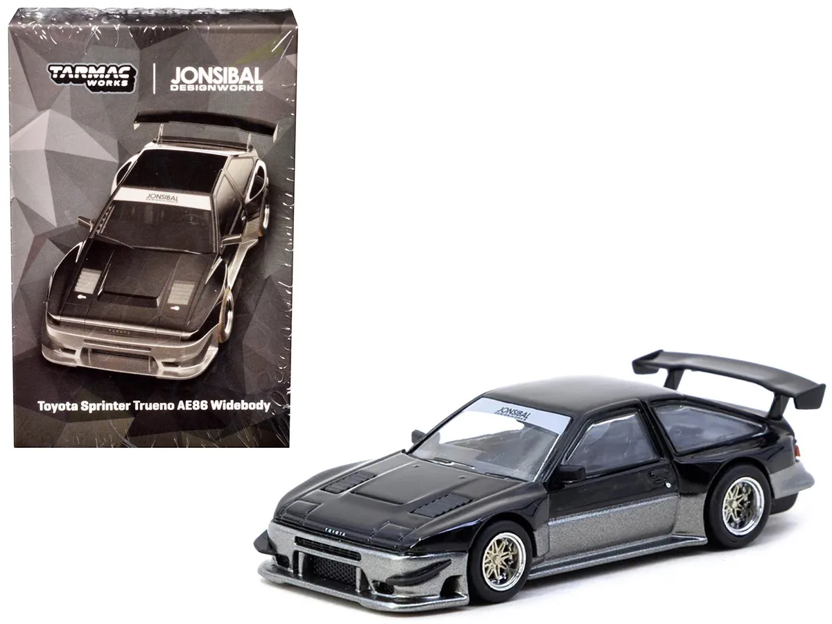 Tarmac Works Tarmac Works Toyota Sprinter Trueno AE86 Widebody RHD Jonsibal Designworks 1/64 Diecast — product photo