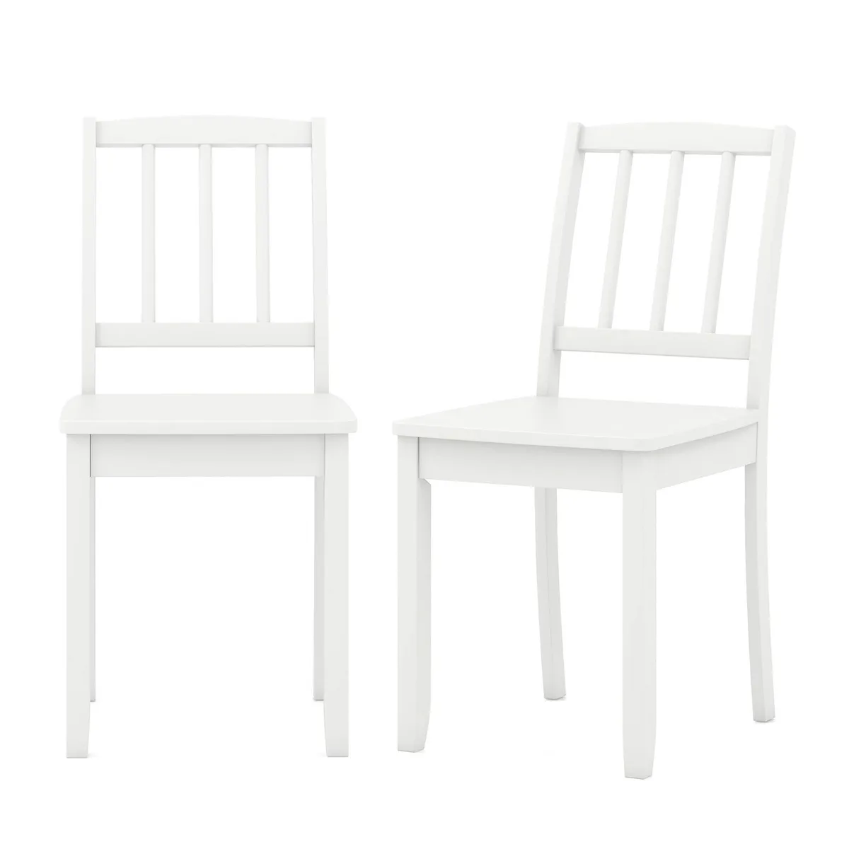 SlickBlue SlickBlue Wood Dining Chair Set of 2 Rubber Wood White — product photo