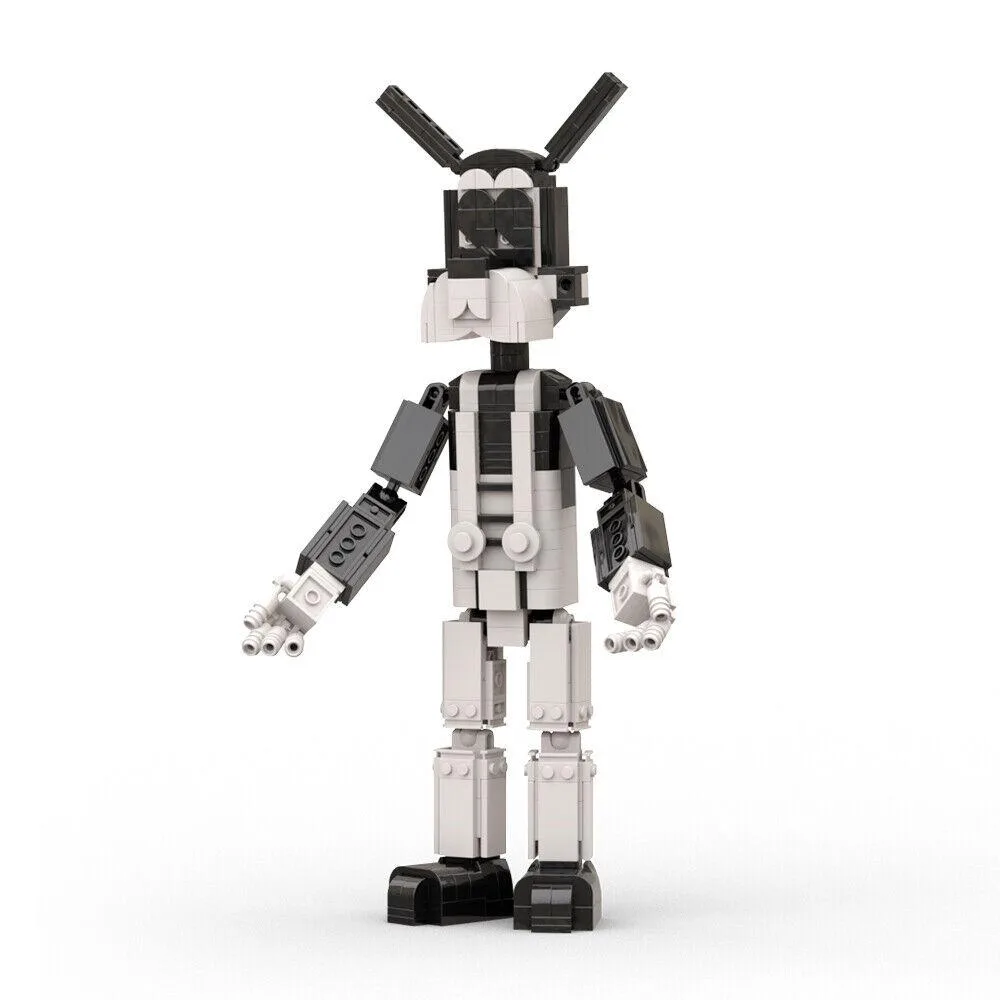 ZITIANYOUBUILD ZITIANYOUBUILD Tall Wolf White Overalls Black Boots Building Set MOC — product photo
