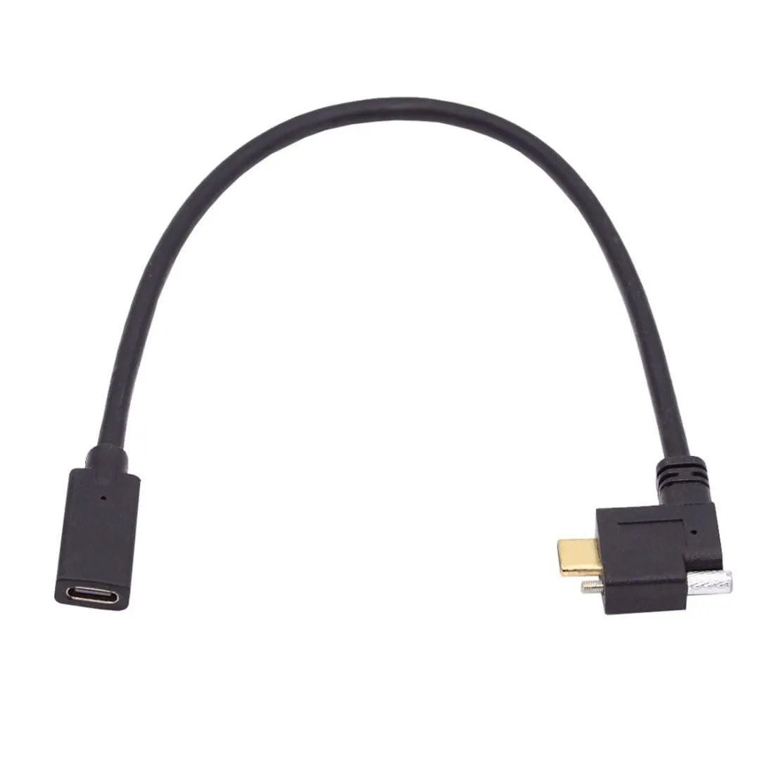 LORDWORLD LORDWORLD USB-C Extension Cable 30cm 10Gbps 65W 90° Screw Lock — product photo