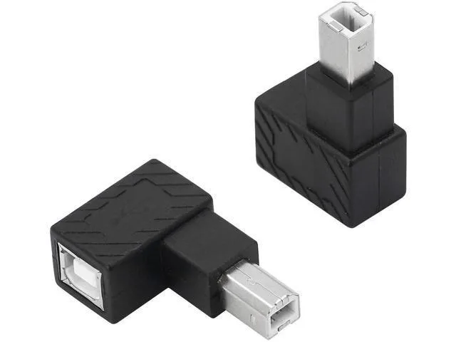 LORDWORLD LORDWORLD USB 2.0 Type-B Male to Female Adapter 90 Degree 2 Pack — product photo
