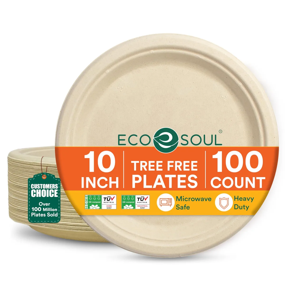 White rectangular plate with brown rim, 10 inch, pack of 30