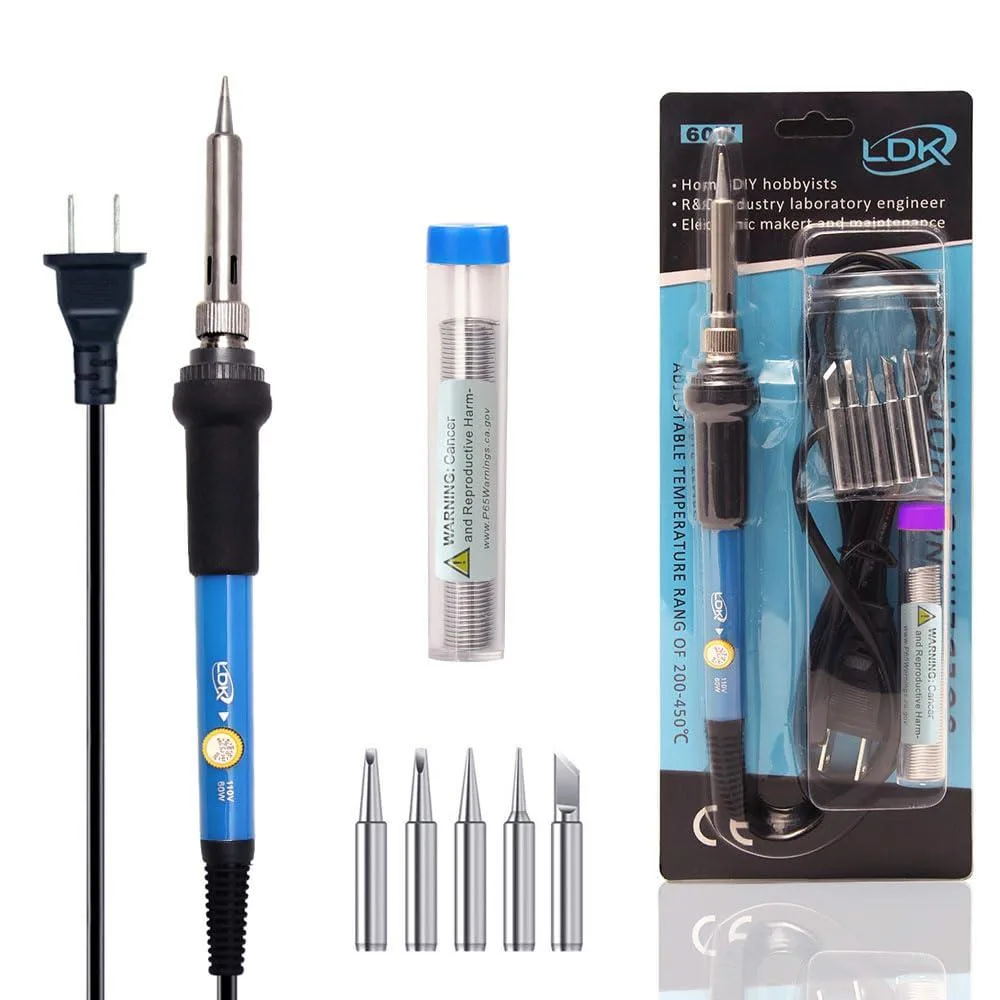 60W 110V soldering iron with ergonomic handle and five tips