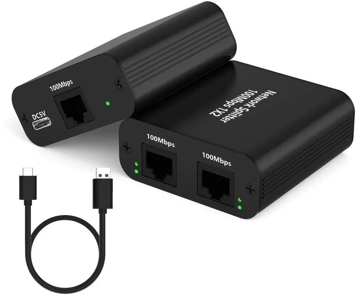 Vszerda Vszerda Ethernet Splitter 1 to 2 100Mbps USB Powered — product photo