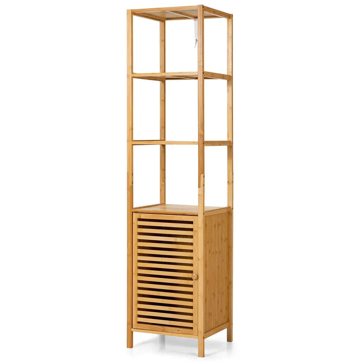 SlickBlue SlickBlue 4 Tier Bamboo Bath Storage Cabinet Natural 15.5x14.5x65 — product photo