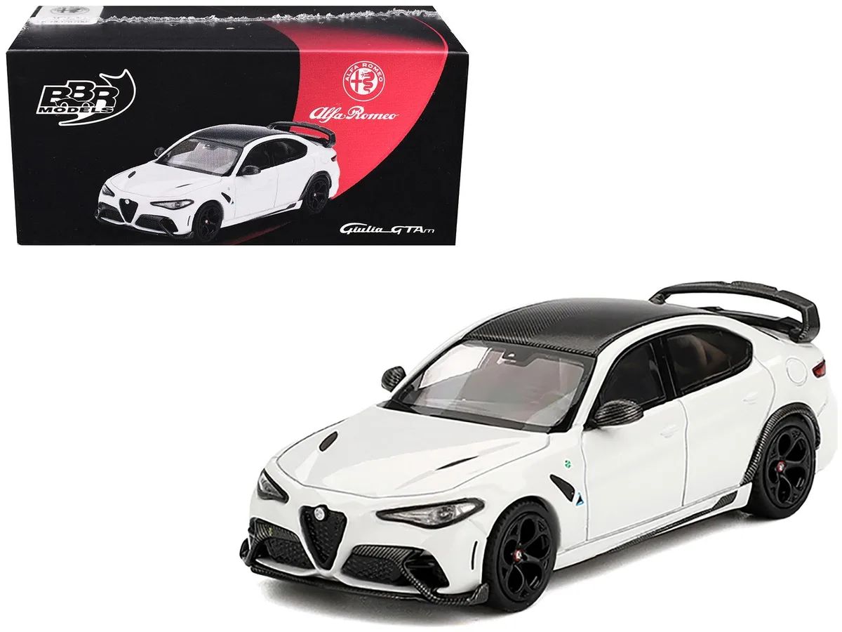 BBR BBR Alfa Romeo Giulia GTAm White Carbon Top 1/64 Diecast — product photo