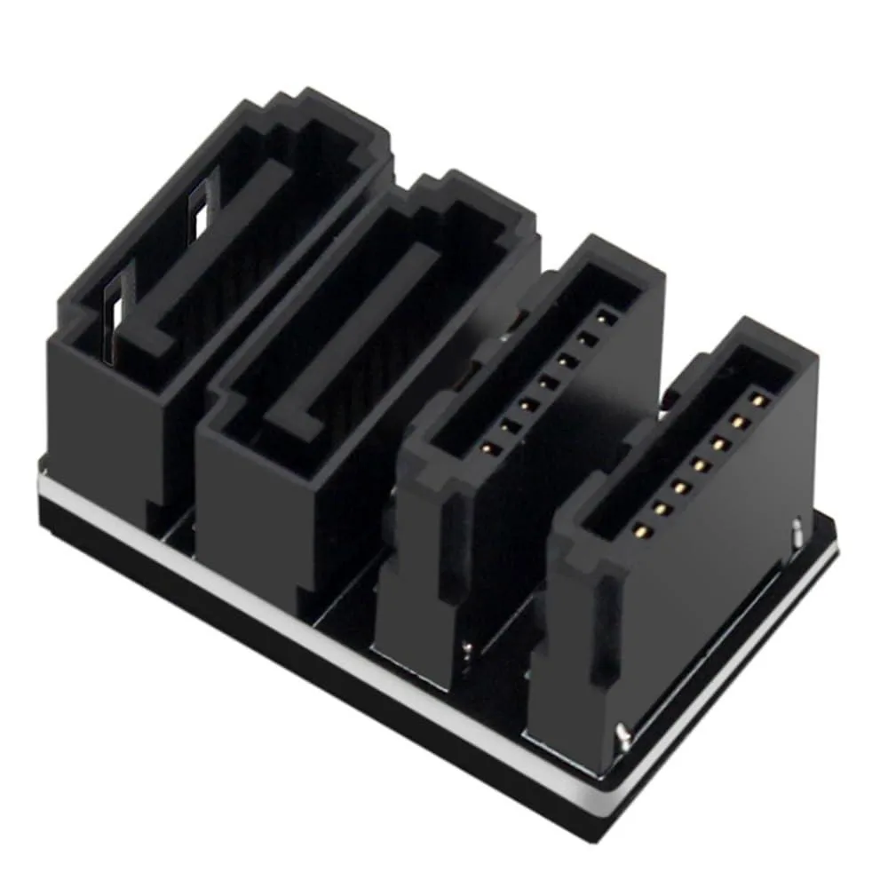 Vszerda Vszerda Double SATA 7Pin Female to Double 7Pin Male Angled Adapter 180 Degree 2pcs — product photo