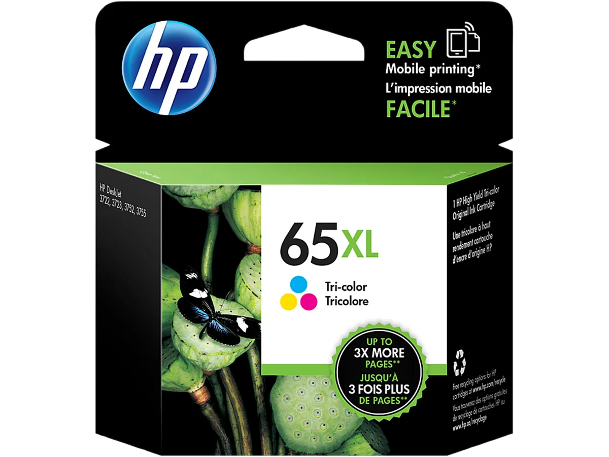 HP HP 65XL High Yield Tri-color Ink Cartridge N9K03AN#140 ~300 pages — product photo