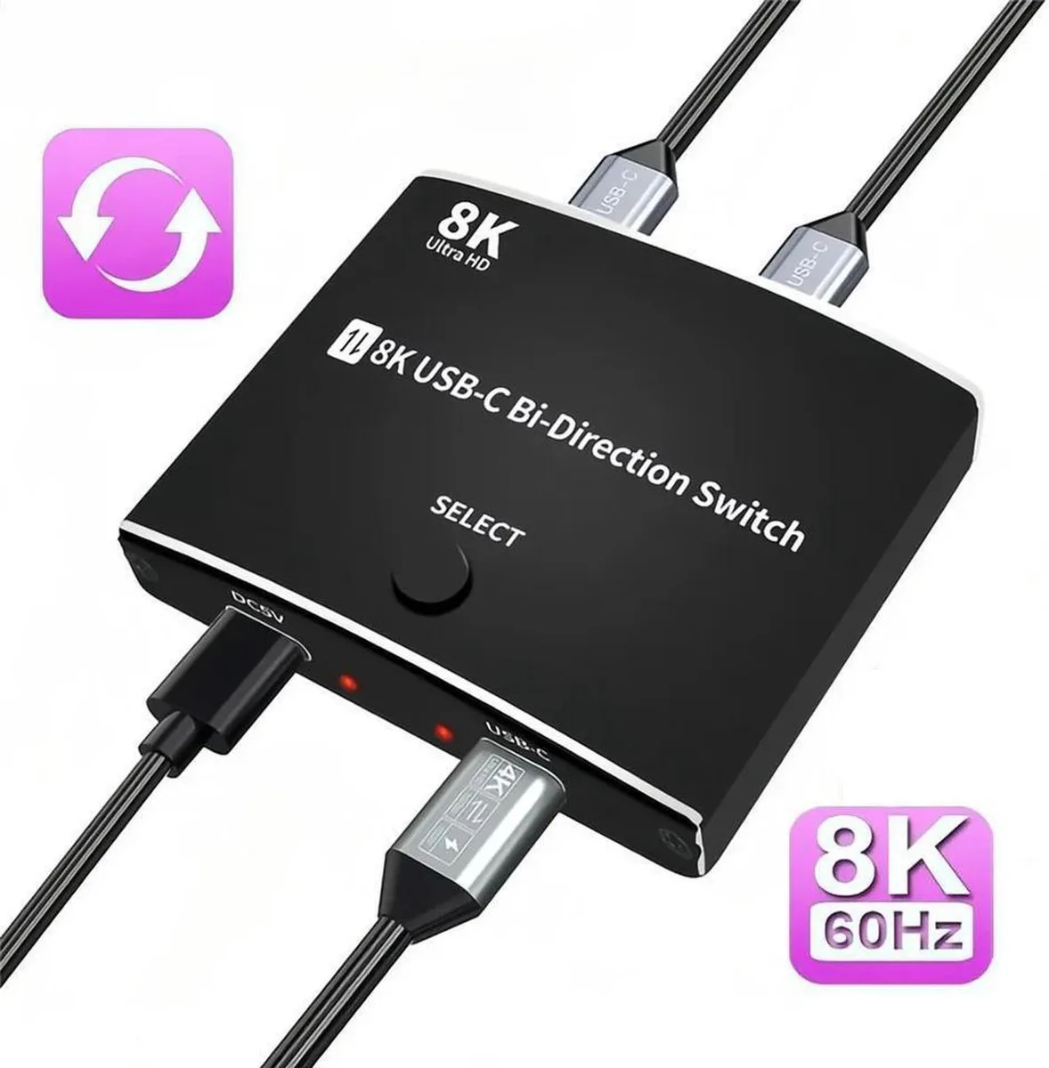 BUCIER BUCIER USB-C KVM Switch Bi-Directional 10Gbps 8K@60Hz 100W — product photo