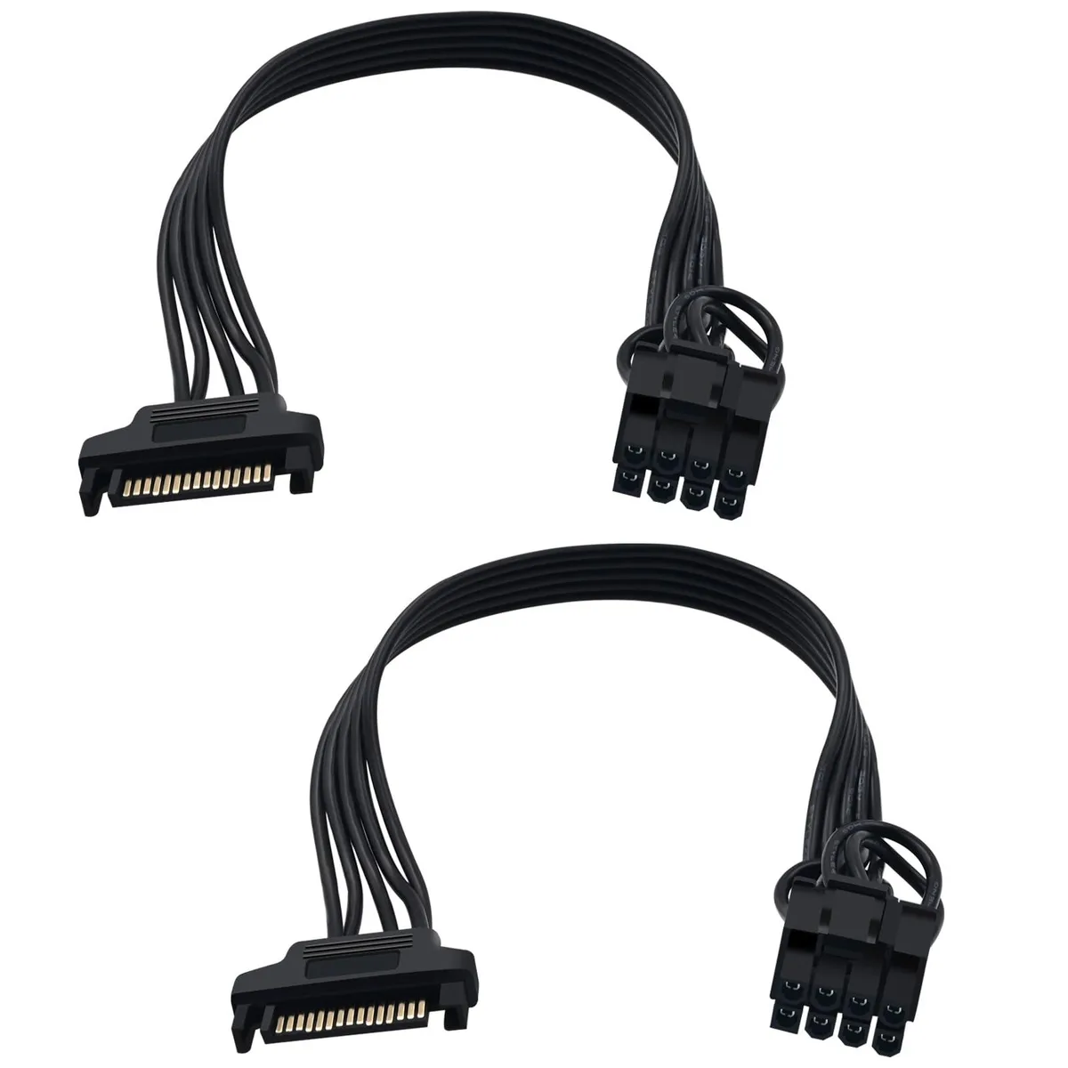 BUCIER BUCIER PCIE62002SATA SATA to 8 Pin GPU Power Adapter 23cm 2pk — product photo