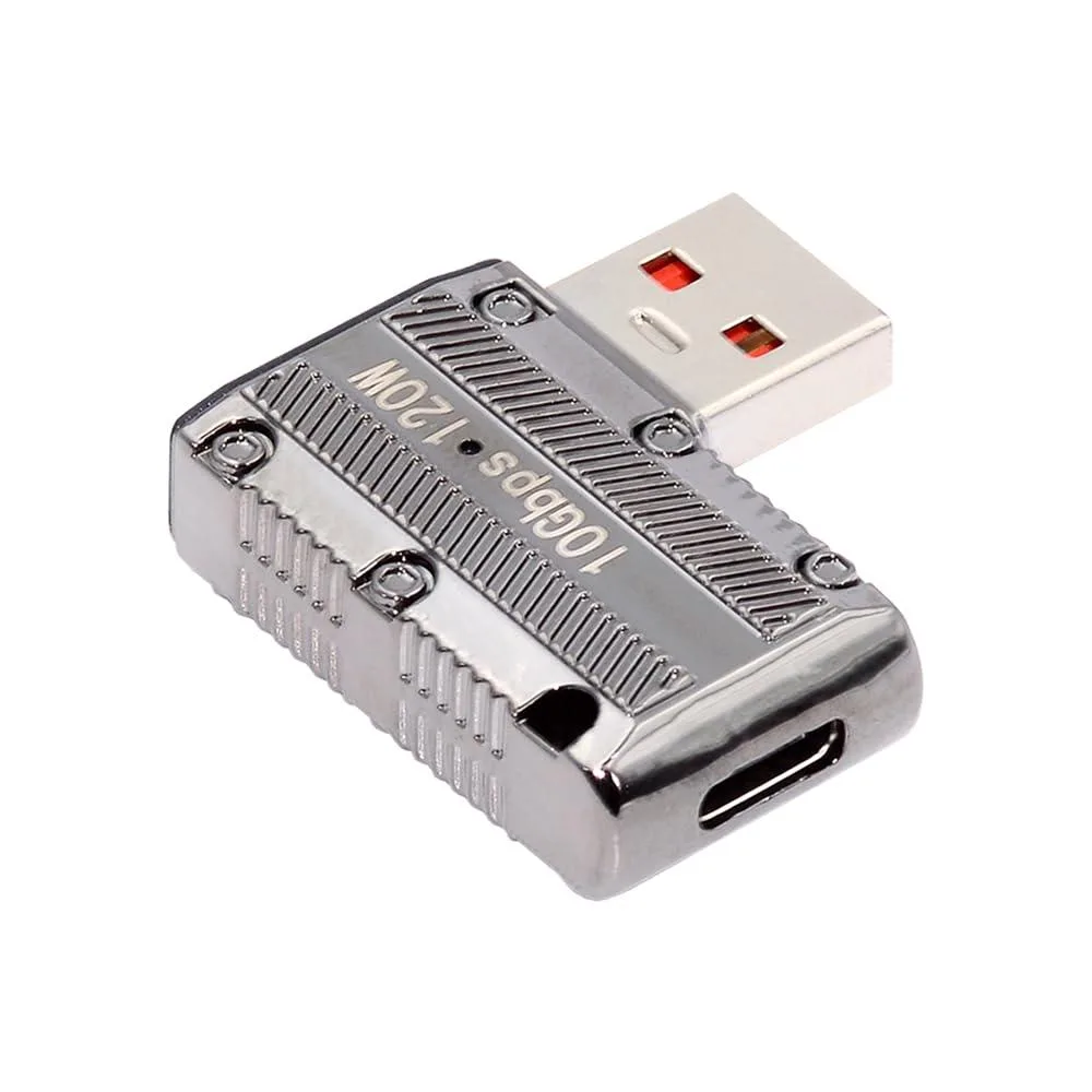 Fervit Fervit USB 3.1 Type-C Female to USB 3.0 Type-A Male Right Angle 90° 10Gbps 120W Mecha Cyberpunk — product photo