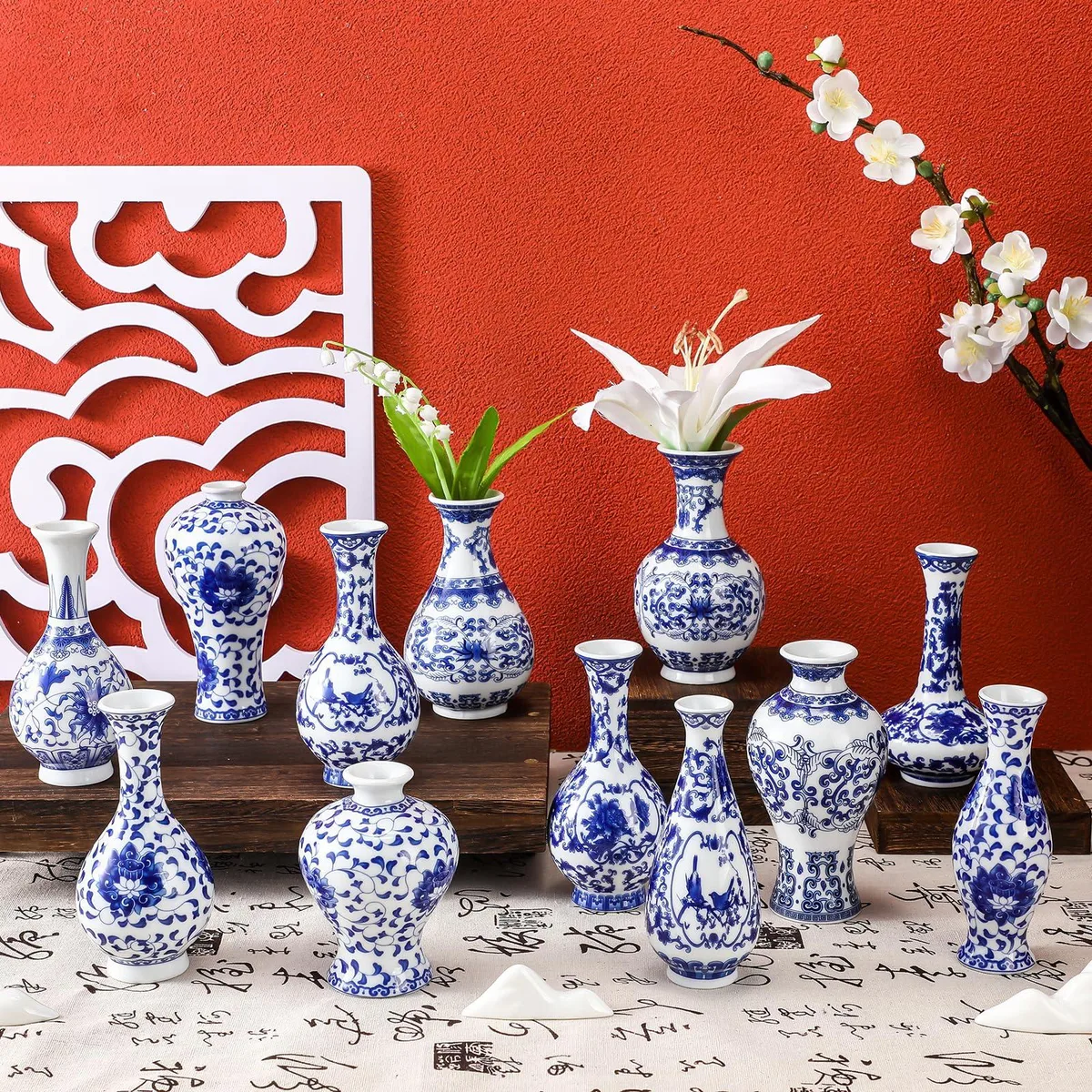 Avery LNY-Maxcheck-423 12 Pcs Blue Ceramic Vase Set — product photo