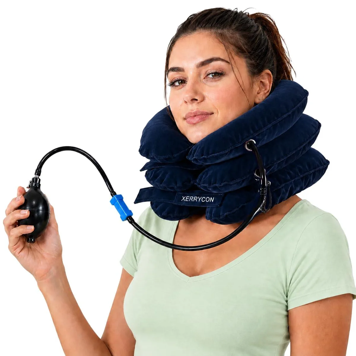 Inflatable black cervical neck traction collar, small size, pack of 10