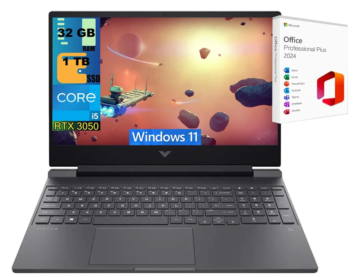 HP HP Victus 15 gaming laptop i5-13420H RTX 3050 6GB 32GB 1TB 144Hz Black — product photo