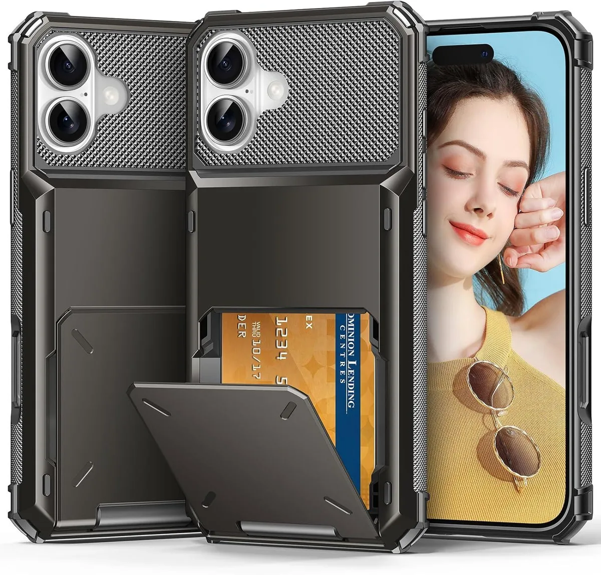 BONAEVER BONAEVER iPhone 16 6.1 inch Wallet Case Gray — product photo