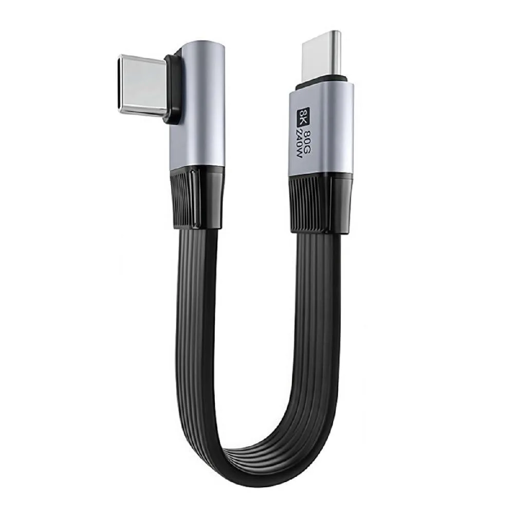 Fervit Fervit USB 5.0 80Gbps flat slim FPC male-to-male 240W 16K 8K 5K 90° 20cm usb cable — product photo