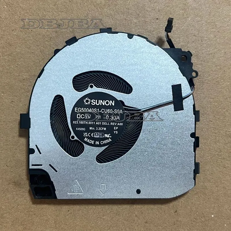Small black laptop CPU cooling fan with wire connector