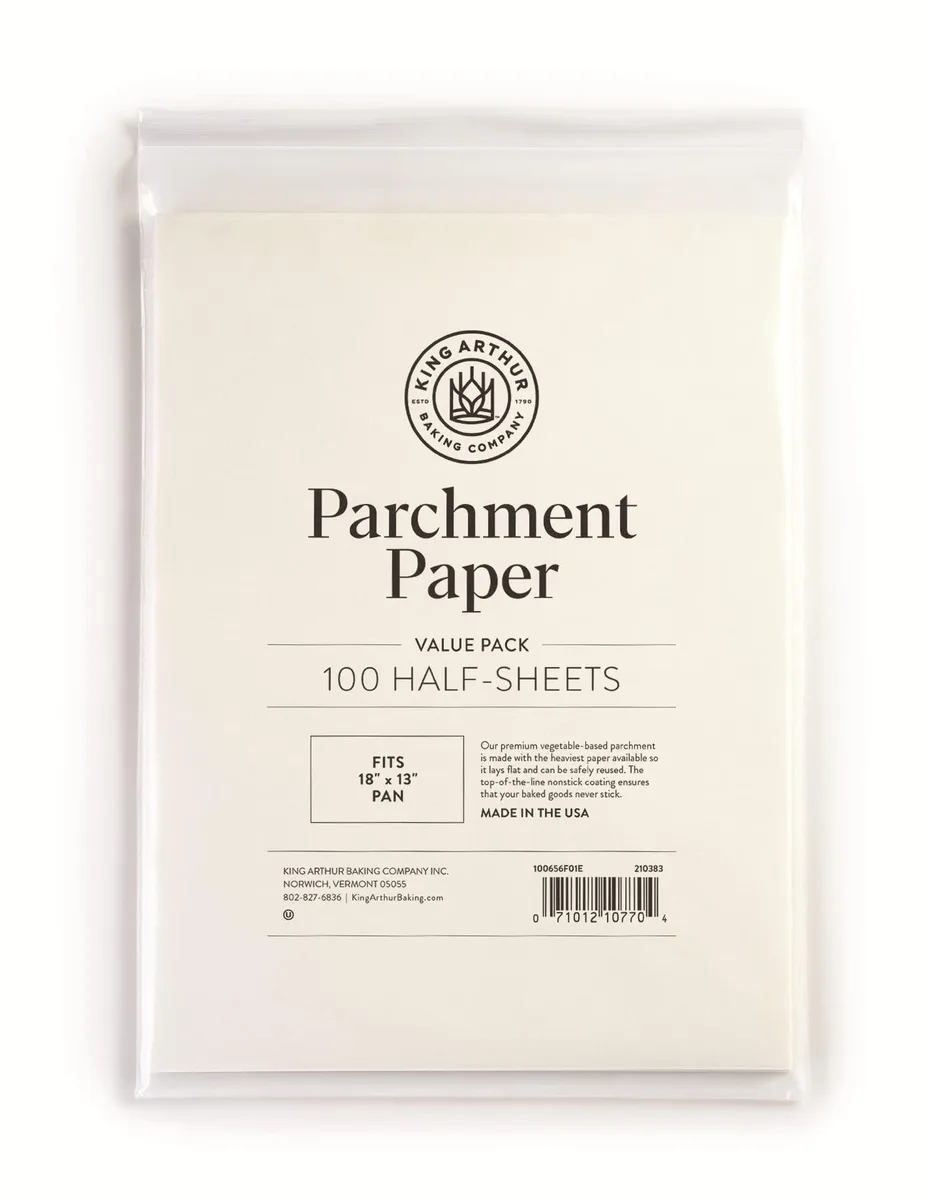 White rectangular parchment sheets in a resealable pack