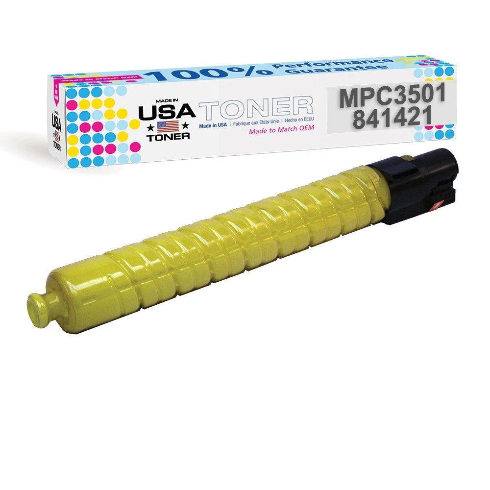 MADE IN USA TONER MADE IN USA TONER Yellow Toner Cartridge for Ricoh MP C3001 MP C3501 841421 370g 16000 pages — product photo