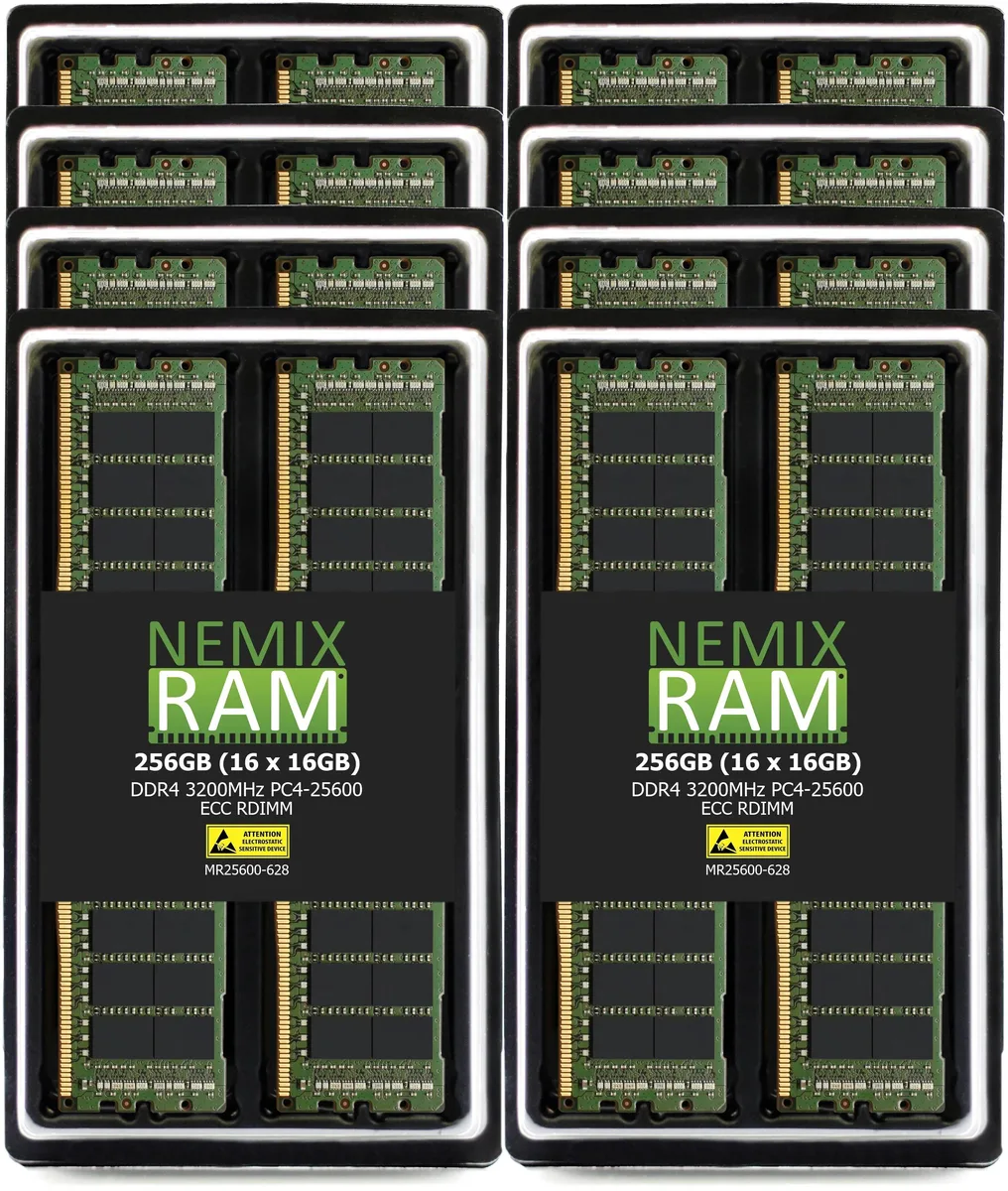 NEMIX RAM NEMIX RAM MR25600-628K16 256GB (16x16GB) DDR4 3200 ECC RDIMM memory upgrade — product photo