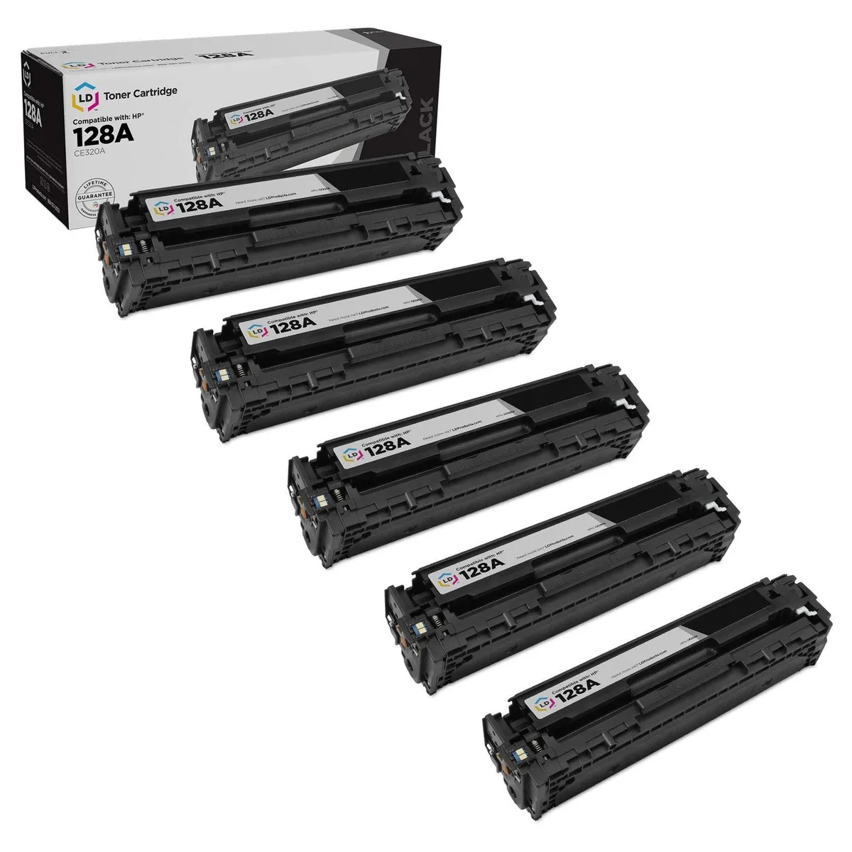 LD Products LD Products HP 128A CE320A Black Toner Cartridge 5-Pack 2000 Pages — product photo